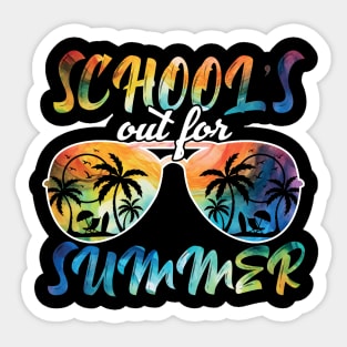 Schools Out For Summer Tie Dye Last Day Of School Teacher Sticker